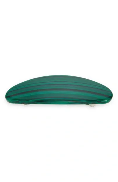 Machete Jumbo Oval Barrette In Malachite