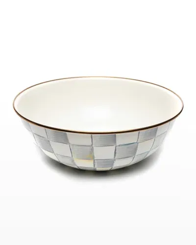 Mackenzie-childs 13" Sterling Check Enamel Everyday Bowl In Neutral