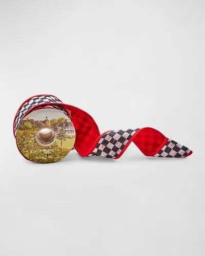 Mackenzie-childs Courtly Check Red Back 2.5" Ribbon In Multi