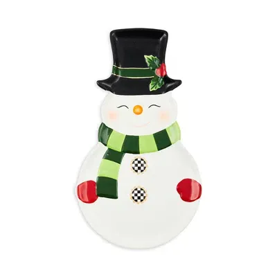 Mackenzie-childs Cozy Christmas Snowman Cookie Plate In No Color