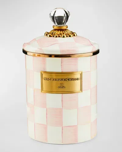 Mackenzie-childs Rosy Check Enamel Medium Canister In Multi