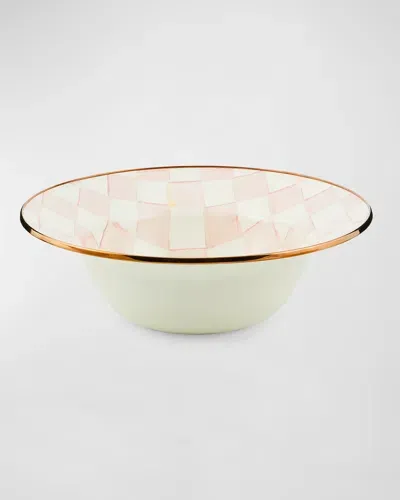 Mackenzie-childs Rosy Check Enamel Serving Bowl In Multi