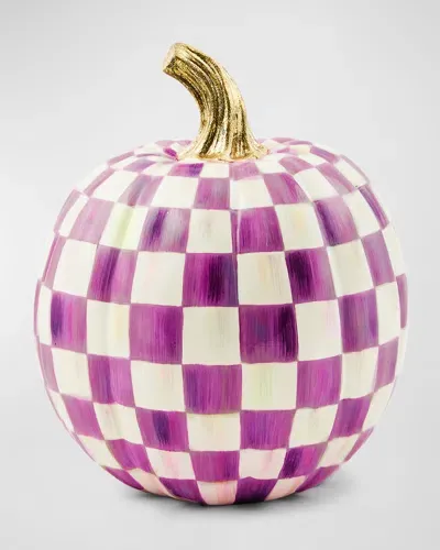 Mackenzie-childs Small Plum Check-print Pumpkin In Purple