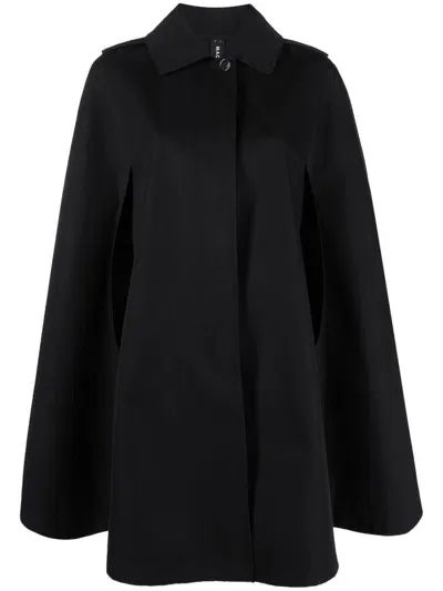 Mackintosh Single-breasted Button-fastening Cape In Black