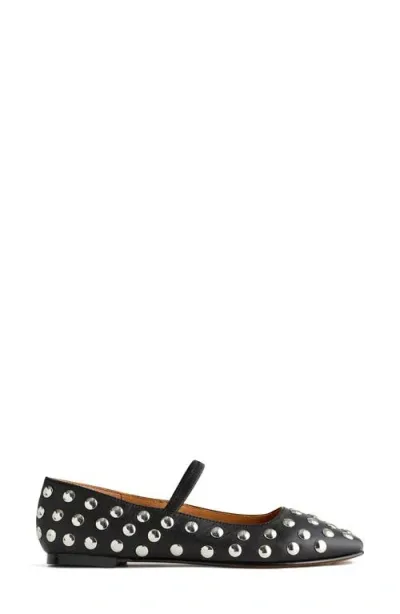 Madewell Greta Mary Jane Flat In True Black Multi