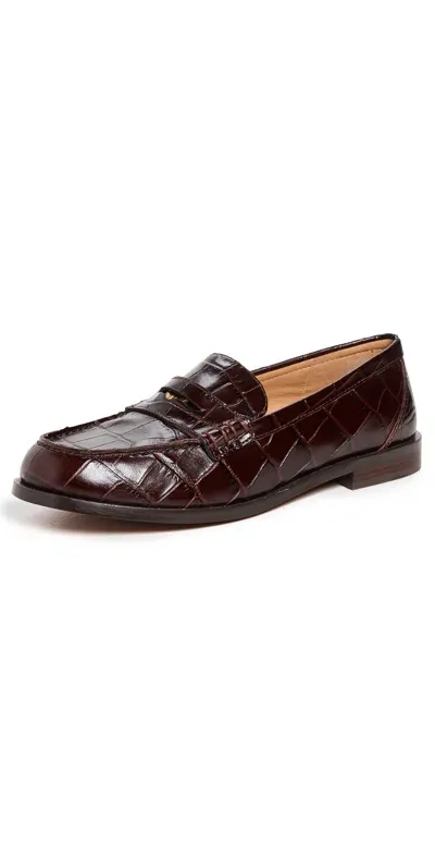 Madewell Porto Penny Loafers Chocolate Raisin Croc