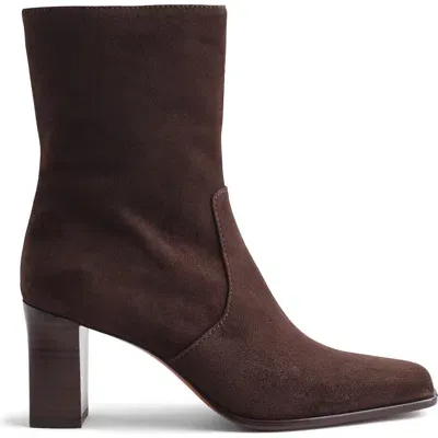 Madewell Septime Square Toe Bootie In Dark Carob