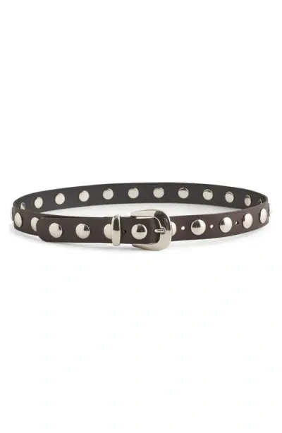 Madewell Studded Western Leather Belt In Black/silver