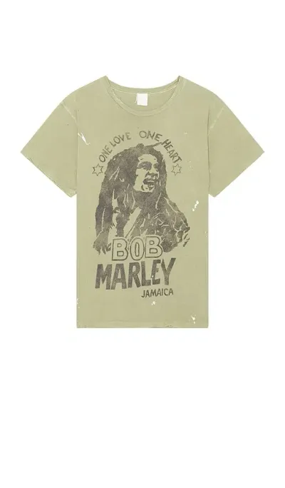 Madeworn Bob Marley One Love One Heart Tee In Fatigue