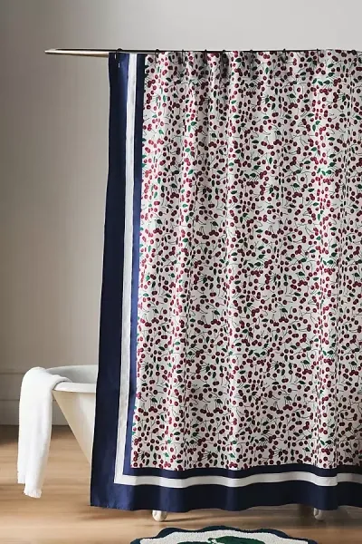 Maeve Cherry Shower Curtain In Blue