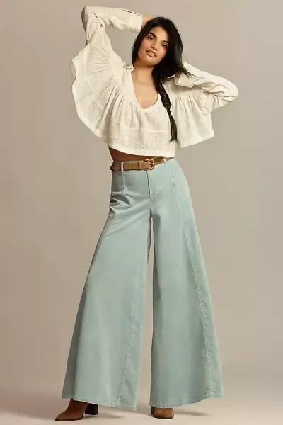 Maeve Corduroy Palazzo Pants In Blue