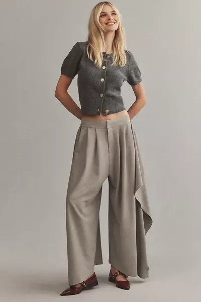 Maeve Draped Volume Trousers In Grey