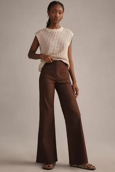 Maeve The Junie High-rise Wide-leg Flare Pants By  In Brown