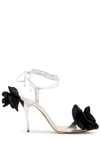 Magda Butrym 110mm Floral-appliqué Sandals In Silver