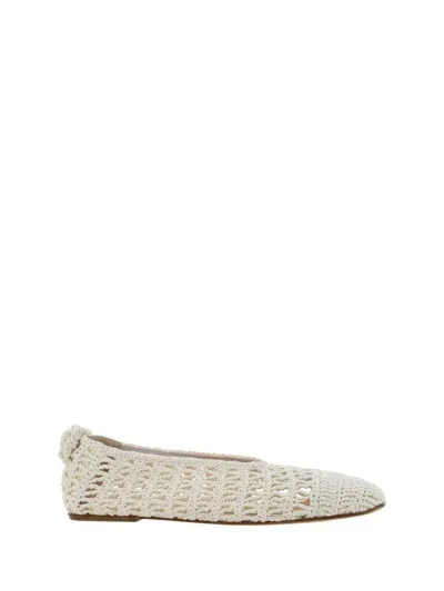 Magda Butrym 10mm Crochet Ballerina Flats In Cream