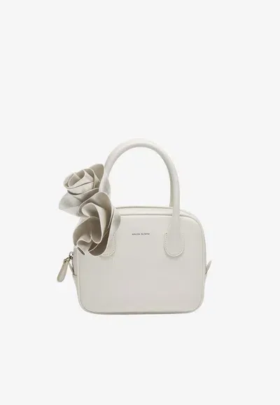 Magda Butrym Brigitte Square Leather Top Handle Bag In Cream