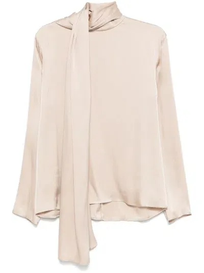 Magda Butrym Cape-effect Silk Blouse In Neutrals