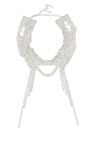 Magda Butrym Embellished Claw Fastened Draped Necklace In Silver