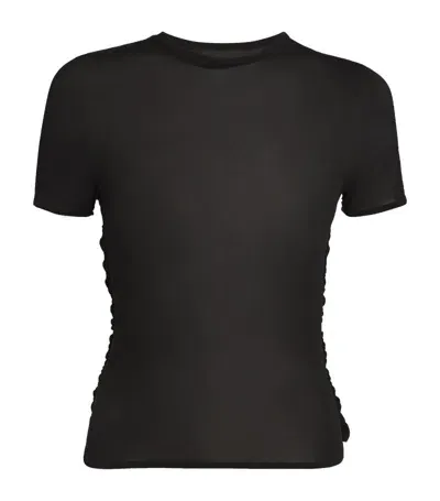 Magda Butrym Cropped Ruched T-shirt In Black