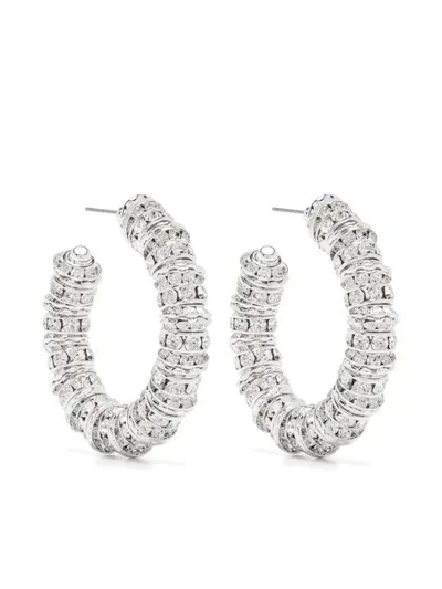 Magda Butrym Crystal Hoop Earrings In Silver