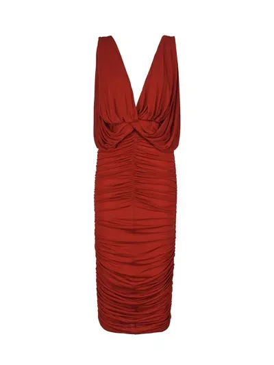 Magda Butrym Draped Dress In Red