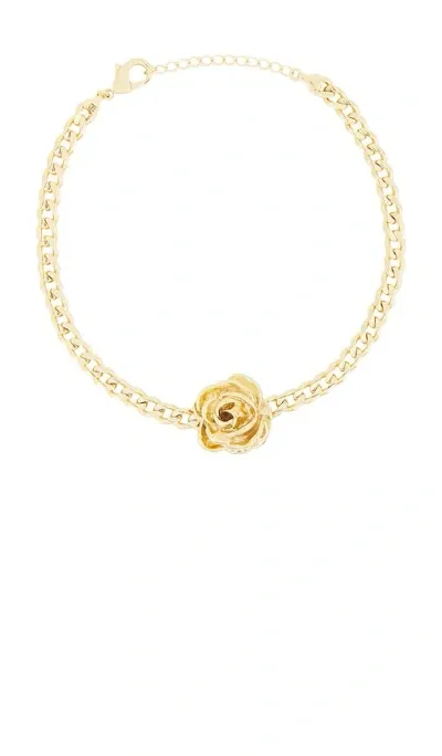 Magda Butrym Necklace With Rose Pendant In Gold