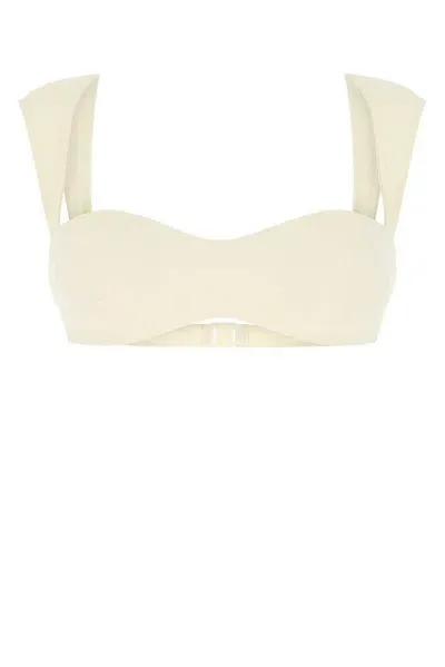 Magda Butrym Retro Bustier Swim Top In Beige