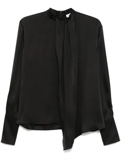 Magda Butrym Round Neck Silk Blouse In Black