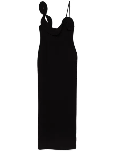 Magda Butrym Maxikleid Mit Blumenapplikation In Black