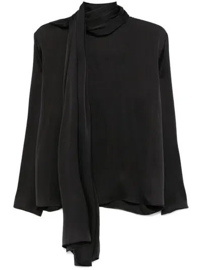 Magda Butrym Satin Blouse In Black