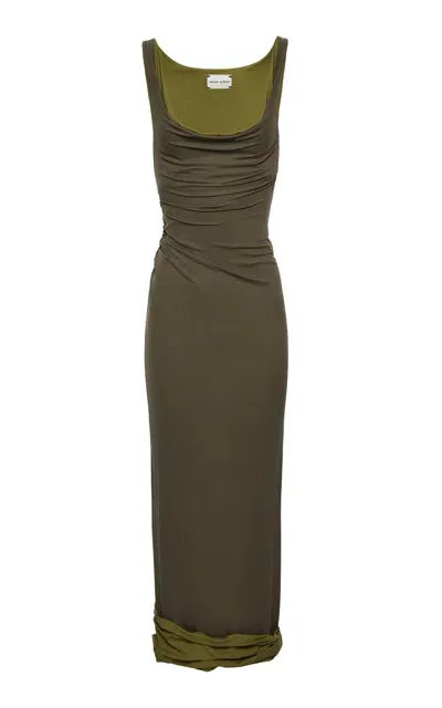 Magda Butrym Scoop-neck Maxi Dress In Khaki