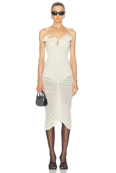 Magda Butrym Sleeveless Sheer Midi Dress In Beige