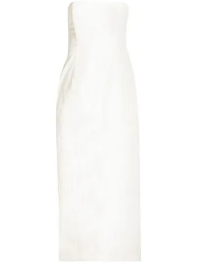 Magda Butrym Strapeless Midi Dress In White