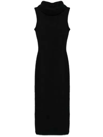 Magda Butrym Turtleneck Midi Dress In Black