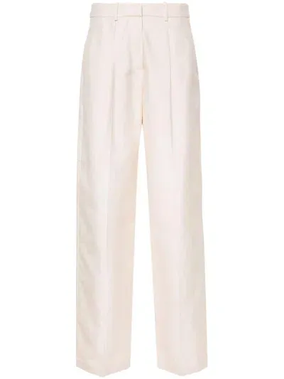 Magda Butrym Wide-leg Silk Trousers In Neutrals