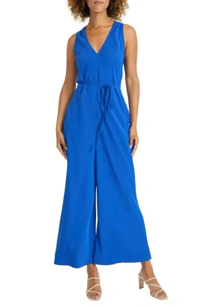 Maggy London Sleeveless Wide Leg Jersey Jumpsuit In Blue