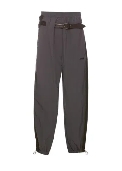 Magliano Rave Logo Embroidered Track Pants In Grey