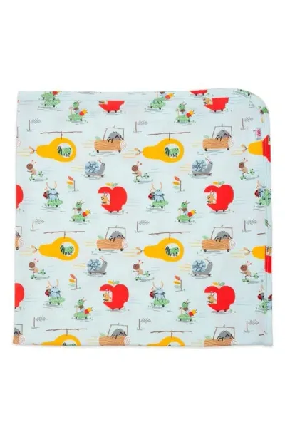 Magnetic Me Kids' Fruity Peddlers Print Swaddle Blanket In Light Blue