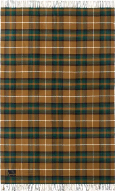 Magniberg Tan Queen Blanket In Camel Tartan