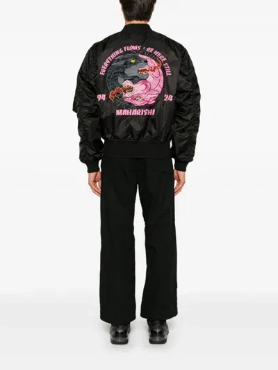 Maharishi 5345 Duality Panther Ma1 Bomber Jacket In Black