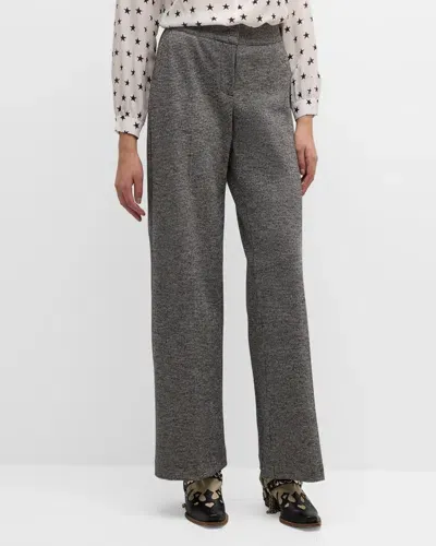 Maison Common Micro Houndstooth Wool Pants In Black