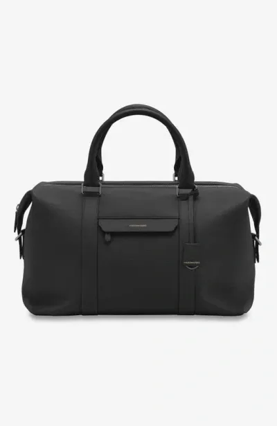 Maison De Sabre Leather Duffle Bag In Black Caviar