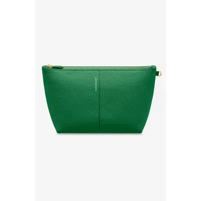 Maison De Sabre Maison De Sabré Medium Leather Flaire Pouch In Emerald Green