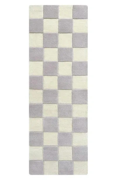 Maison Deux Checkerboard Wool Rug In White