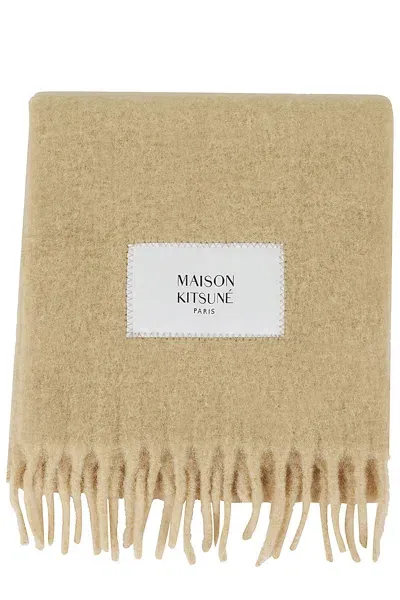 Maison Kitsuné Baby Alpaca Scarf In Chamomile