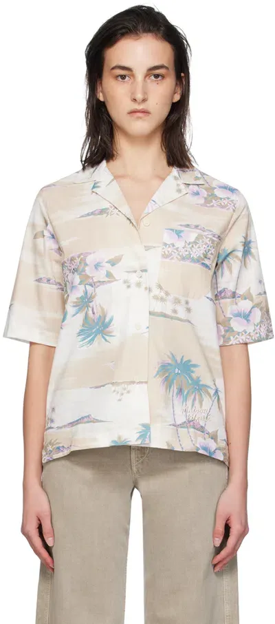 Maison Kitsuné Beige Resort Shirt In O220 Beige Design