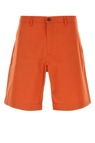 Maison Kitsuné Dark Orange Cotton Bermuda Shorts