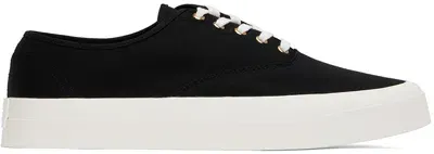 Maison Kitsuné Black Canvas Lace-up Sneakers