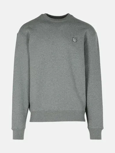 Maison Kitsuné Black Cotton Sweatshirt In Grey