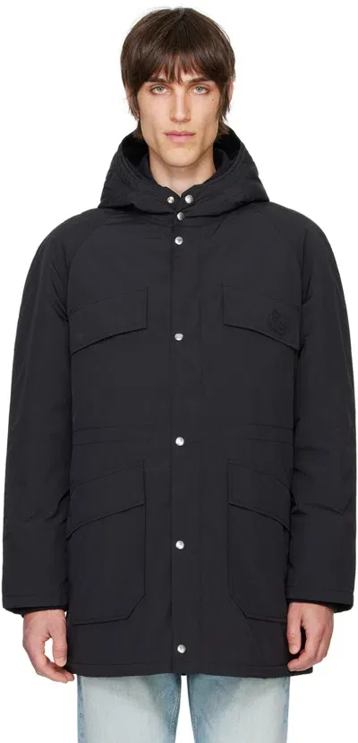 Maison Kitsuné Black Hooded Parka In P199 Black